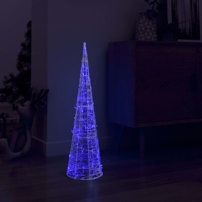 vidaXL dekorativ lyspyramide LED 90 cm akryl blå