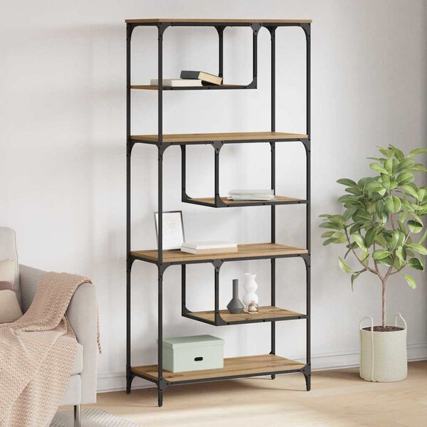 vidaXL Bogreol artisan eg 81 x 36 x 176 cm Konstrueret tr&aelig;