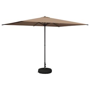vidaXL Haveparasol med base 200 x 300 cm Polyester Rektangul&aelig;r Gr&aring;brun