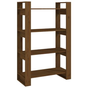 vidaXL bogreol/rumdeler 80x35x125 cm massivt fyrretr&aelig; gyldenbrun