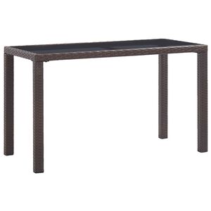 vidaXL havebord 123 x 60 x 74 cm polyrattan brun