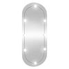vidaXL v&aelig;gspejl med LED-lys 40x90 cm oval glas