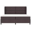 vidaXL Box spring seng med madras M&oslash;rkebrun 200 x 200 cm Stof