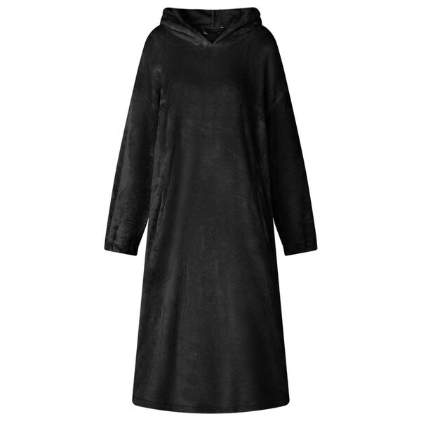 vidaXL T&aelig;ppe-hoodie Sort s Flannel