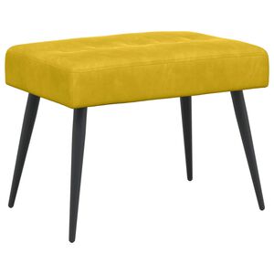 vidaXL B&aelig;nk med knap tufting Gul 60 x 40 x 45 cm Fl&oslash;jl