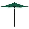 vidaXL parasol med LED-lys og stålstang 225x225x212 cm grøn