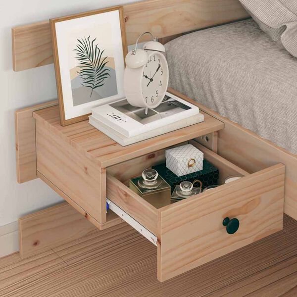 vidaXL Sengestel med hovedg&aelig;rde Brun 90 x 200 cm Massiv fyrretr&aelig;