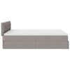 vidaXL Ottoman seng med madras & LEDs Taupe 140x190 cm Stof