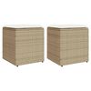 vidaXL havestole med hynder 2 stk. 40x40x43 cm polyrattan beige