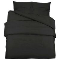 vidaXL sengetøj 135x200 cm let mikrofiberstof sort