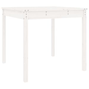 vidaXL havebord 82,5x82,5x76 cm massivt fyrretr&aelig; hvid