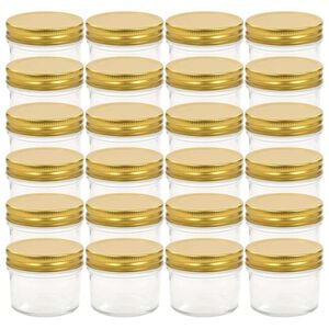 vidaXL syltet&oslash;jsglas 24 stk. med guldfarvet l&aring;g 110 ml