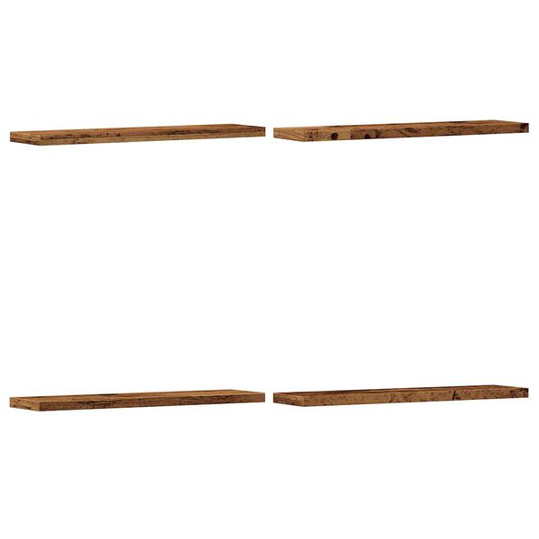 vidaXL væghylder 4 stk. 40x20x1,5 cm konstrueret træ antikt trælook