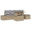 vidaXL Havesofa Sæt 6 pcs Beige Poly rattan