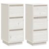 vidaXL sk&aelig;nke 2 stk. 32x34x75 cm massivt fyrretr&aelig; hvid