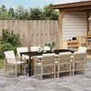 vidaXL Have Spisebordss&aelig;t 9 pcs Beige polyrattan