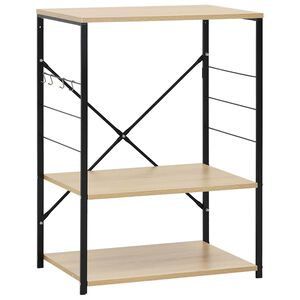 vidaXL k&oslash;kkenreol til mikroovn 60x39,6x79,5 cm konstrueret tr&aelig; sort/eg
