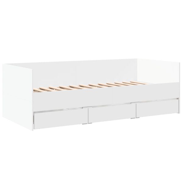 vidaXL daybed med skuffer uden madras 90x200 cm hvid