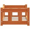 vidaXL Hundeseng Voks brun 55 x 45 x 28 cm Massiv fyrretræ