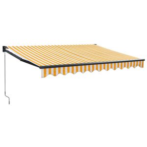 vidaXL foldemarkise manuel betjening 3x2,5 m stof aluminium gul hvid