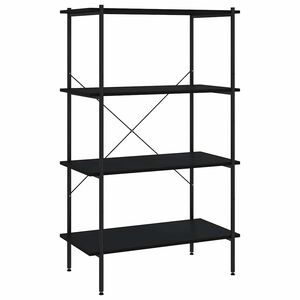 vidaXL reol med 4 hylder 80x40x130 cm sort