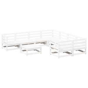 vidaXL sofas&aelig;t til haven 9 dele massivt fyrretr&aelig; hvid