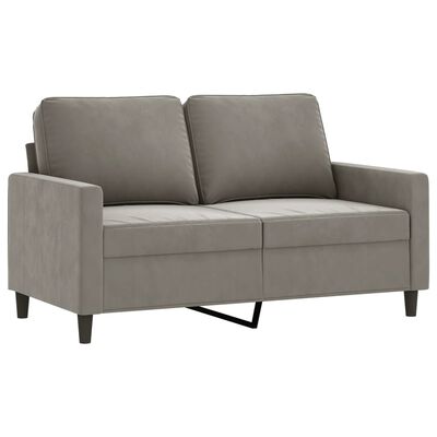 vidaXL 2-personers sofa 120 cm velour lysegrå