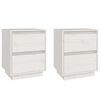 vidaXL sengeborde 2 stk. 40x35x50 cm massivt fyrretr&aelig; hvid