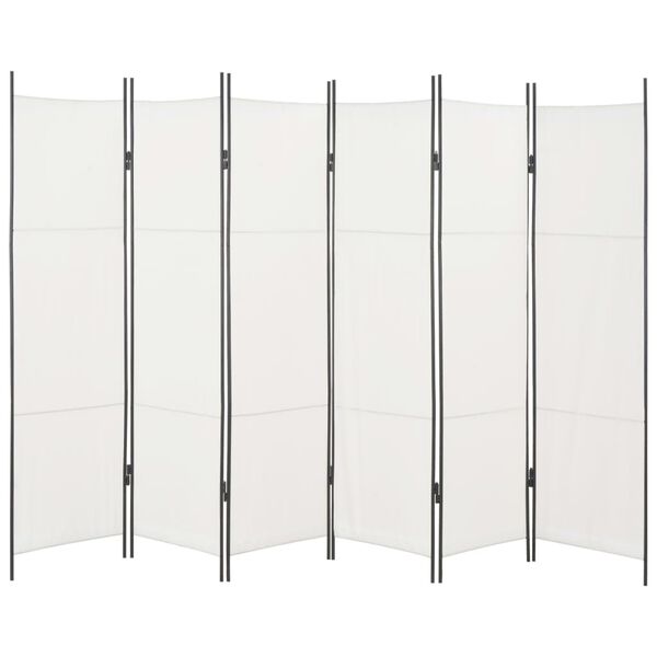 vidaXL 6-panels rumdeler 300 x 180 cm hvid