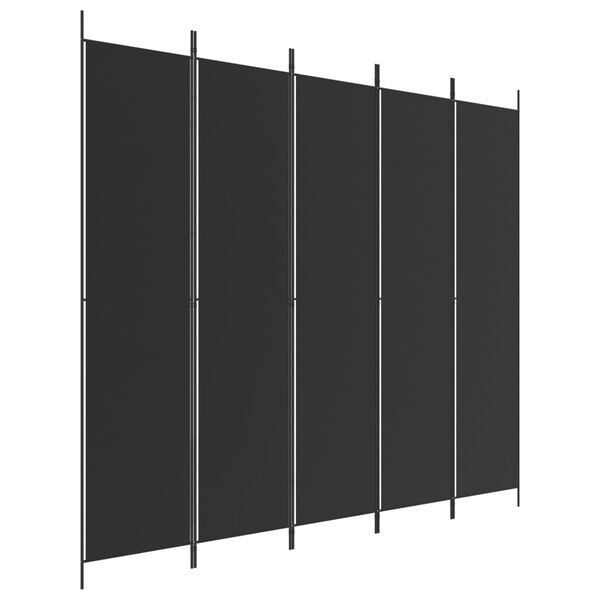 vidaXL 5-panels rumdeler 250x220 cm stof sort