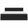 vidaXL Opbevaringsseng med madras Sort 200 x 200 cm Faux l&aelig;der