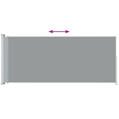vidaXL sammenrullelig sidemarkise til terrassen 200x500 cm grå