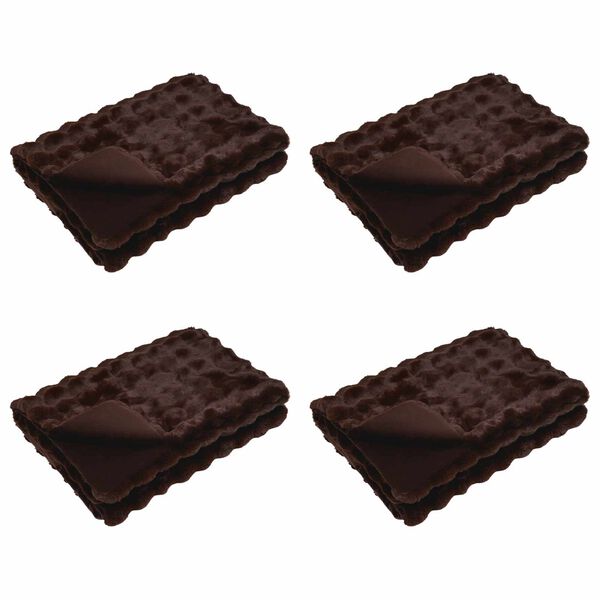 vidaXL Faux Kanin Pels T&aelig;ppe 4 pcs Camel 240 x 270 cm Polyester