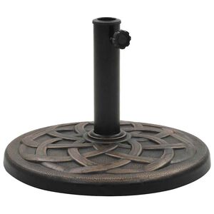 vidaXL parasolfod rund polyresin 19 kg bronzefarvet