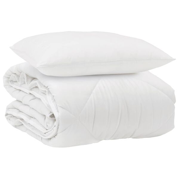 vidaXL &Aring;rsd&aelig;kkende Dyne med pude 2 pcs Hvid Microfiber
