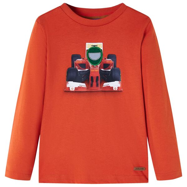 Langærmet T-shirt til børn str. 128 cm orange