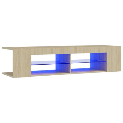 vidaXL tv-bord med LED-lys 135x39x30 cm sonoma-eg