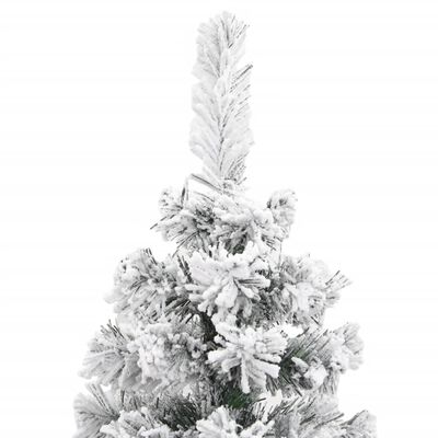vidaXL smalt kunstigt juletræ med sne 210 cm PVC grøn