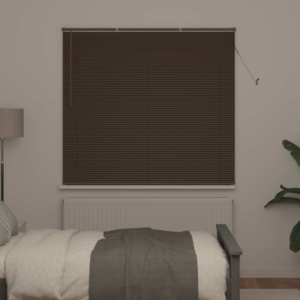 vidaXL Persienner Indstillelig M&oslash;rk Brun med M&oslash;nster 150 x 130 cm PVC