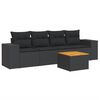 vidaXL sofas&aelig;t til haven 5 dele med hynder polyrattan sort