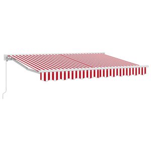 vidaXL Manuel Markise 3 x 2,5 m R&oslash;d og Hvid Stribe 100% polyester