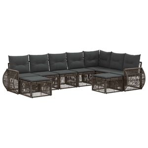vidaXL Havesofa S&aelig;t 9 stk. Gr&aring; polyrattan