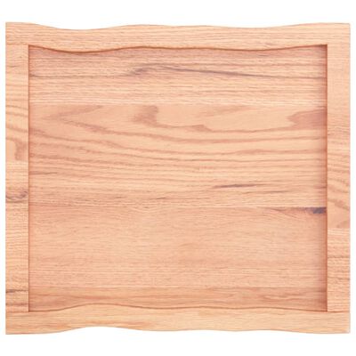 vidaXL bordplade 60x50x(2-4) cm naturlig kant behandlet træ lysebrun