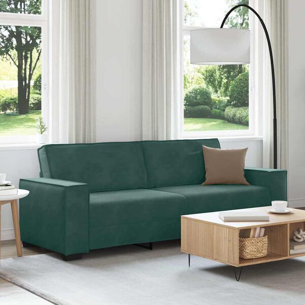 vidaXL 3-personers sofa 180 cm fløjl mørkegrøn