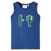 vidaXL Tanktop til b&oslash;rn str. 128 bl&aring;meleret