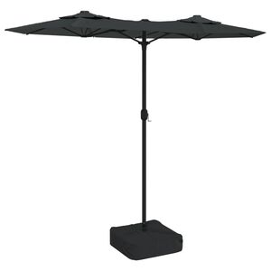 vidaXL parasol m. dobbelt parasoldug 316x145 cm antracitgr&aring;