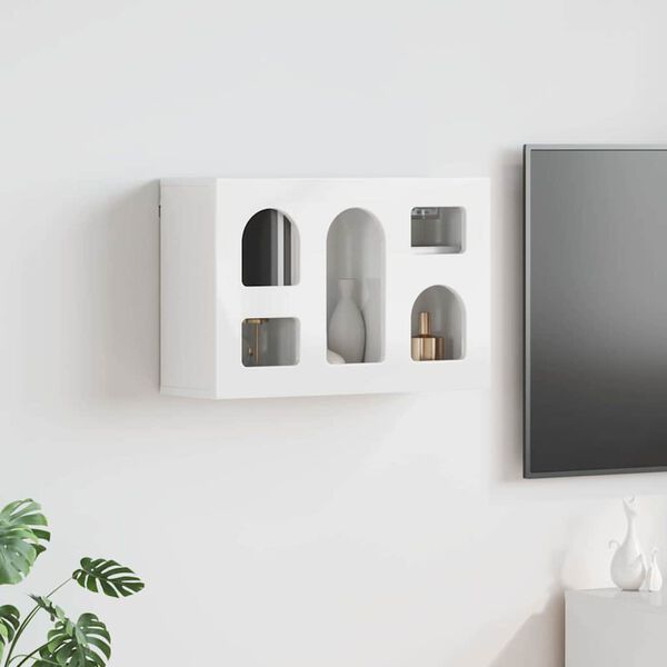 vidaXL H&aelig;ngeskab H&oslash;j gloss hvid 60 x 20 x 40 cm Konstrueret tr&aelig;