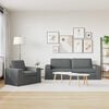 vidaXL Sofa S&aelig;t 2 pcs M&oslash;rkegr&aring; 182 x 80 x 82 cm Stof