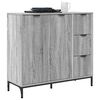 vidaXL Sideboard Gr&aring; Sonoma 89,5 x 33 x 82 cm Konstrueret tr&aelig;