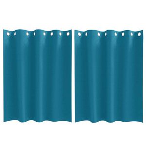vidaXL M&oslash;rkl&aelig;gningsgardiner med ringe 2 pcs Turkis 140 x 140 cm